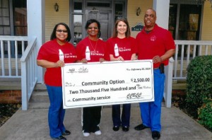 Photo includes: Dr. Sharee Smith, Dorothy Goodwin, Executive Director, Theresa Taylor, COBAC Chairperson, and Bryant Sumter, Sales Support Manager for Coca Cola.