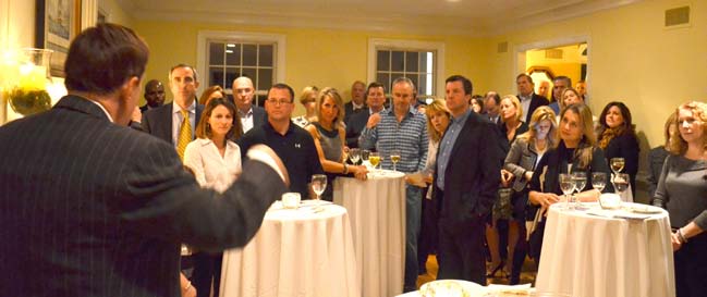 Robert Stack speaks to the Guests at the Mendham Home of Scott and Alex Liebold