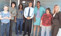 From left to right are Vanessa, North Harrison Street home resident; Assemblywoman Donna Simon; Kristi Hicks, Support manager; Assemblyman Jack Ciattarelli; Hope Kye, Community Options Executive director; Lisa, North Harrison Street home resident; and Svetlana Repic-Qira, Community Options Regional vice president.