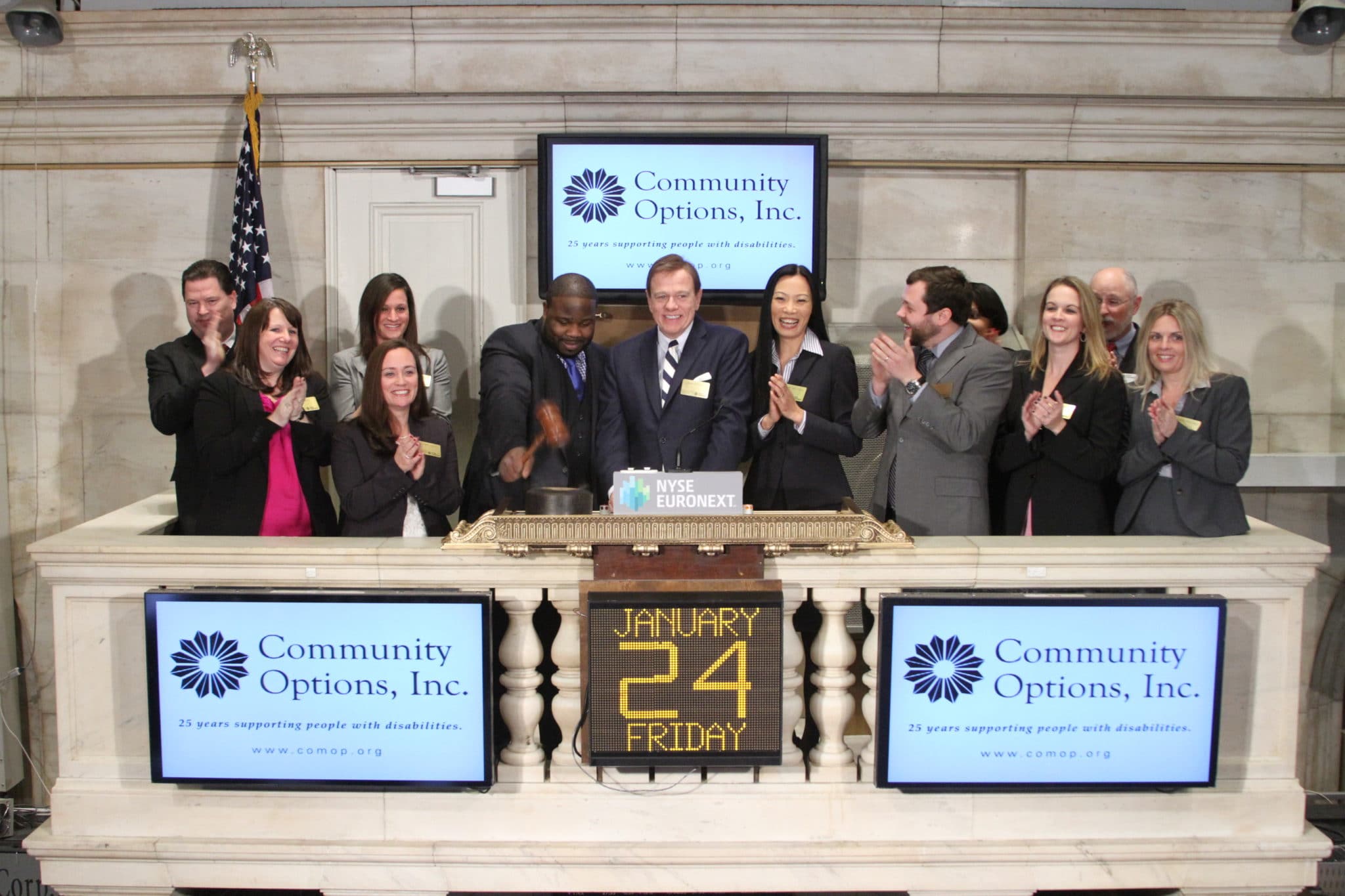 David Sweeney, Community Options’ CFO; Lisa Smith, Director Training & Quality Assurance; Megan Fielder, Director of Special Events; Courtney Eidel, VP of HR and Quality Management; Chris Thompson, Executive Director of NYC; Robert Stack, President and CEO; Yihong Dou-Stack; Steve Verba, Managing Director; Maria Bowles, Executive Director for Middlesex County in New Jersey; Tracy Mendola, Executive Director for Passaic/Sussex Counties in New Jersey; Svetlana Repic-Qira, Regional Vice President of New Jersey.