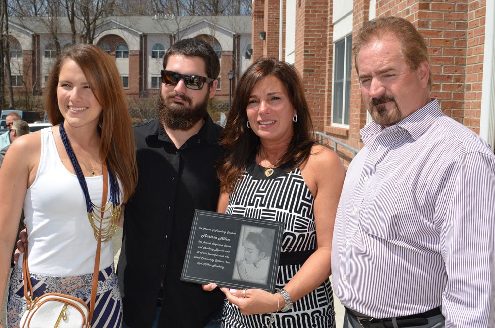 Katelyn Allen, Bryce Allen,Vicki Allen and Daniel Allen; the family of Marisa Dara Allen, who the Founding Student Award was created in honor of.