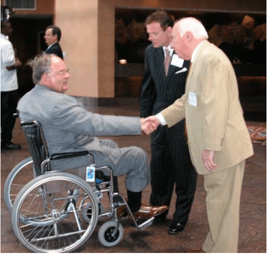 John Hager, Assistant Secretary U.S. Department of Education, Special Education and Rehabilitative Services is greeted by Dr. York and Robert Stack.