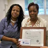 Direct Support Recognition Week! Ayesha Patrick, Executive Director, Somerset Coounty honors Michelle Seward.