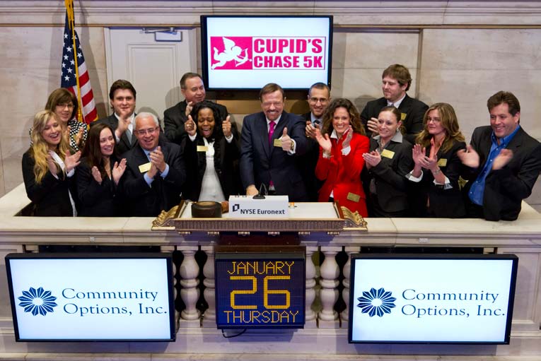 Community Options rings the opening bell at the NYSE