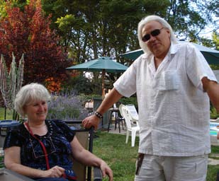 Community Options employees Claire Pandozzi and Jeffrey Dean Hill at the home of Cynthia Barnaby, Executive Director of the Syracuse, NY.