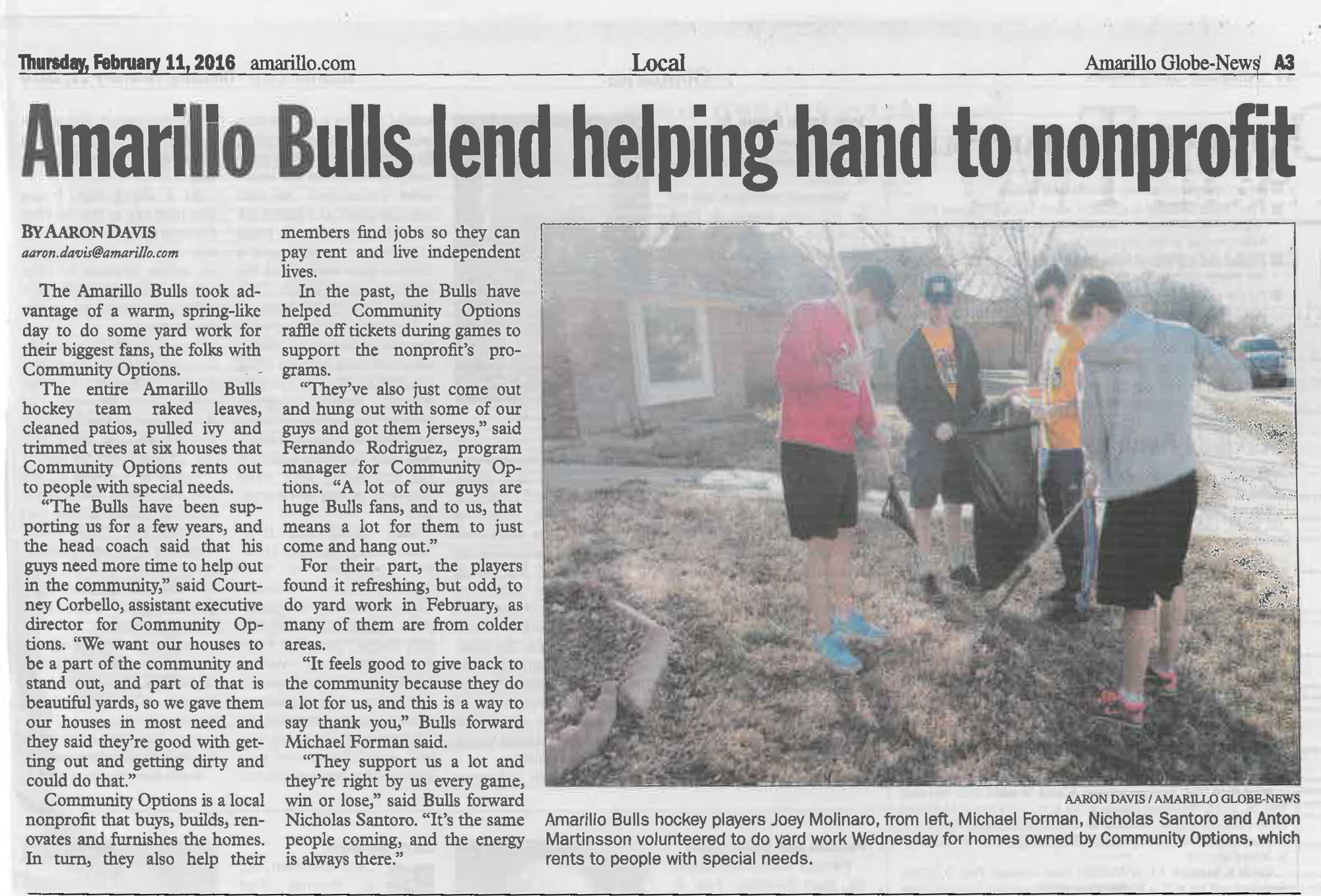 Amarillo Bulls lend helping hand to nonprofit