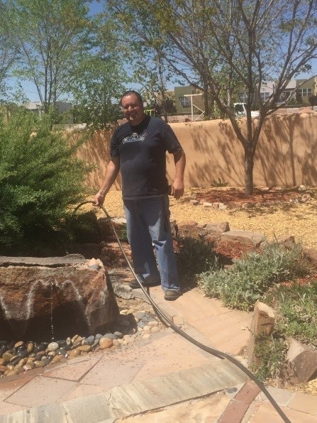 Steven Filling A Water Fountain