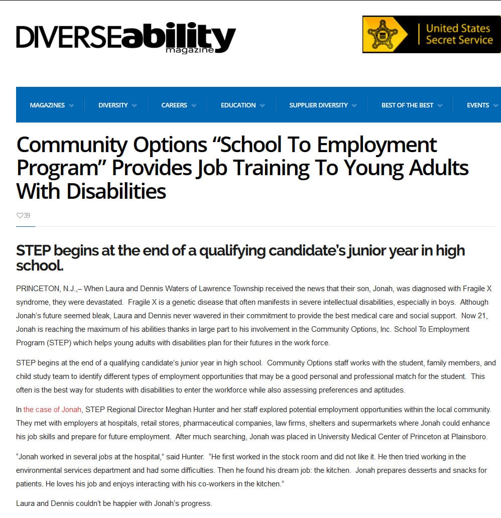 Diverse Ability Magazine Article. STEP begins at the end of a qualifying candidate’s junior year in high school.