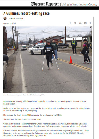 Anna Beck-Lee recently added another accomplishment to her storied running career: Guinness World Record holder.