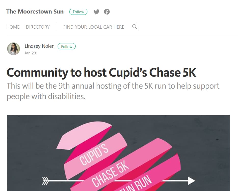 The Moorestown Sun - Community to host Cupid’s Chase 5k