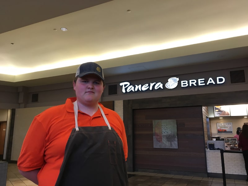 Kaczey stands proudly during his first day