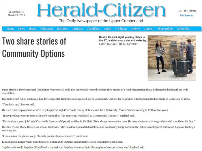 Two share stories of Community Options | Community Options, Inc.