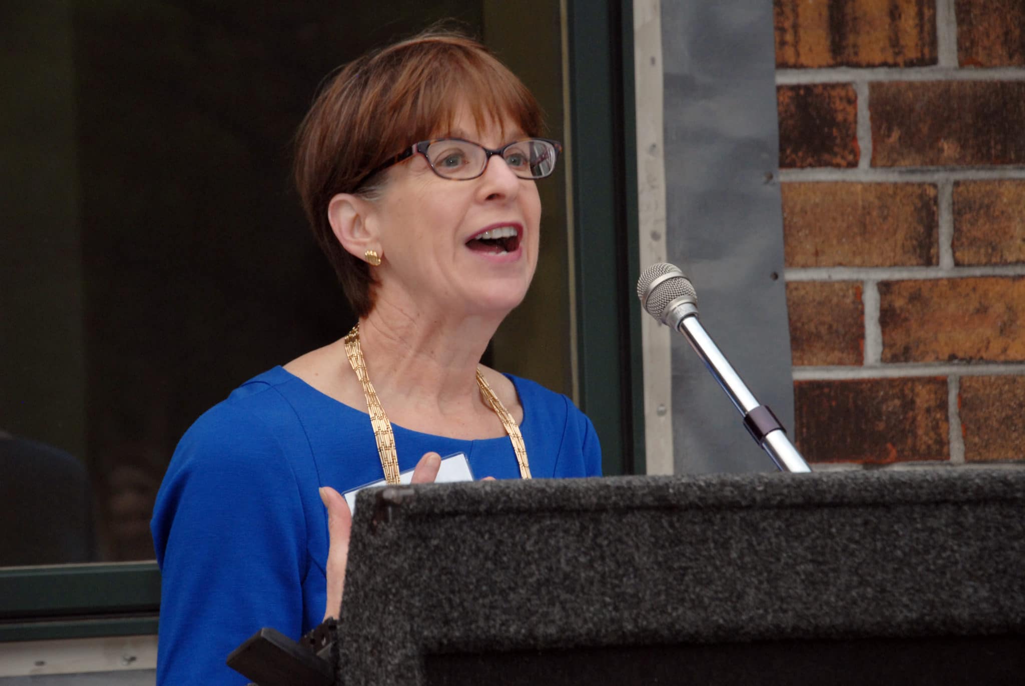 May 15, 2015, Elaine Katz, senior vice president of grants and communications for the Kessler Foundation, received the Betty Pendler Award from Community Options Inc. at the Daily Plan It – Farber Rd – Ribbon Cutting ceremony.