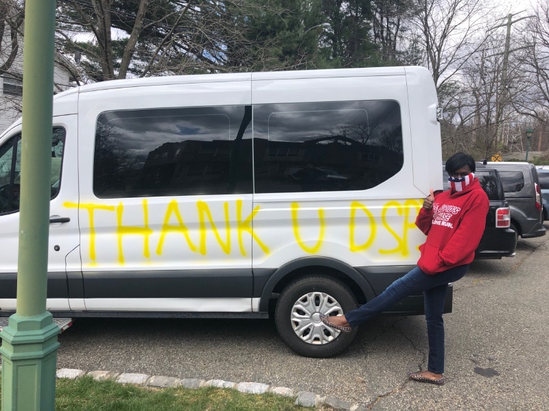 Van with Thank You DSP on it. Morristown NJ had a small vehicle caravan to say THANK YOU to our direct care staff