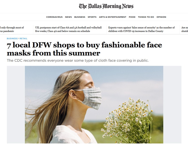 7 local DFW shops to buy fashionable face masks from this summer