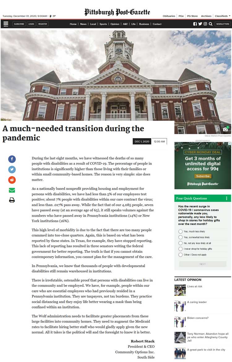 A much-needed transition during the pandemic Pittsburgh Post-Gazette