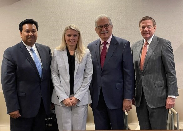 From left to right: Adolfo Alvarado, Executive Vice President Svetlana Repic-Qira, Chairman Phil Lian, President and CEO Robert Stack.