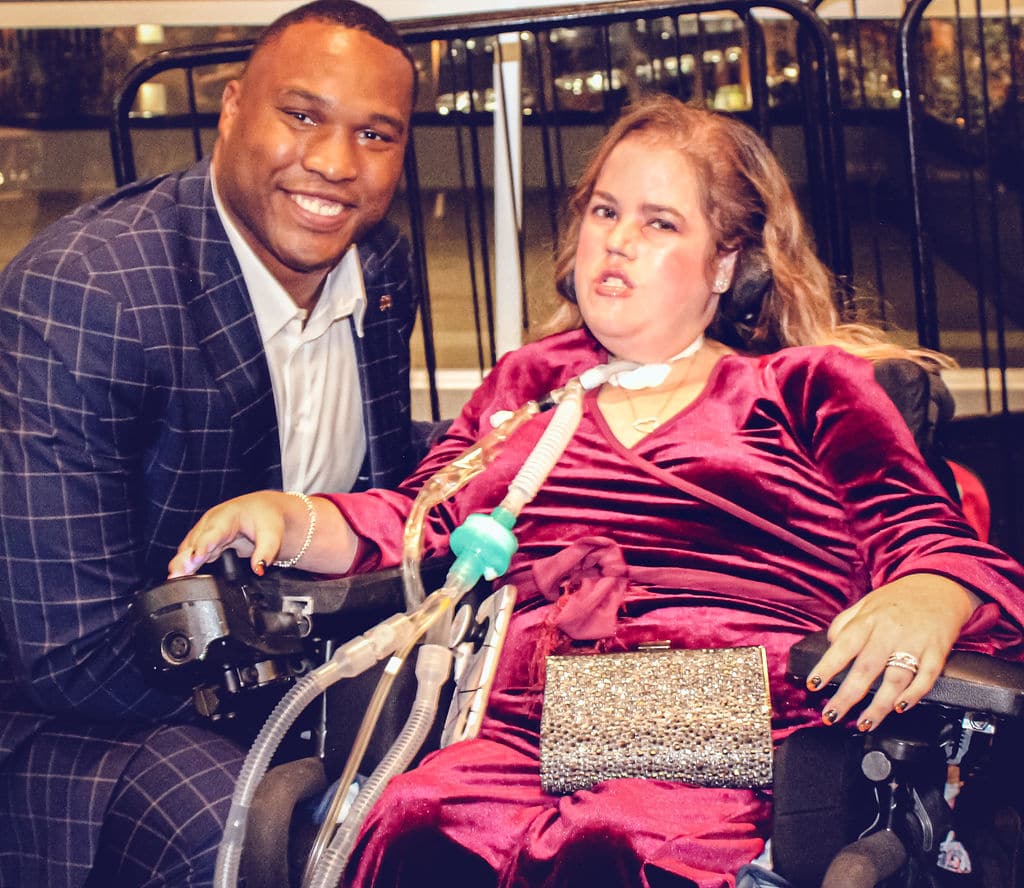 On October 12th, 2021, Community Options hosted its Gala celebrating Celebrating Extraordinary Measures. The Gala took place at Heinz Field, 100 Art Rooney Ave., Pittsburgh, PA 15212. Featured in the photo are Pittsburgh Steelers’ Stephon Tuitt and Betty Pendler Award recipient Megan Crowley.