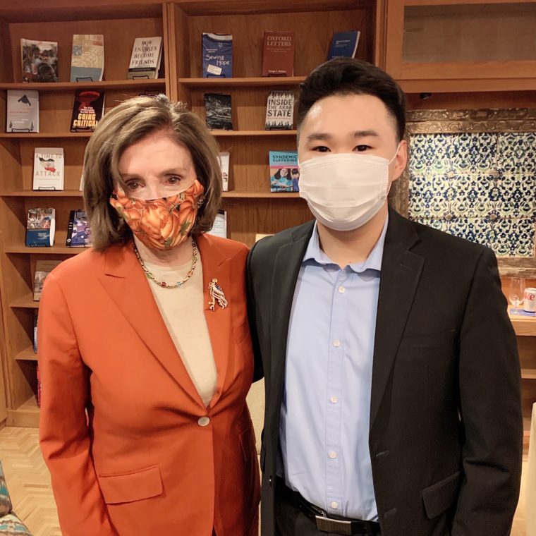 Speaker of the U.S. House of Representatives, Nancy Pelosi and Brian Zhu
