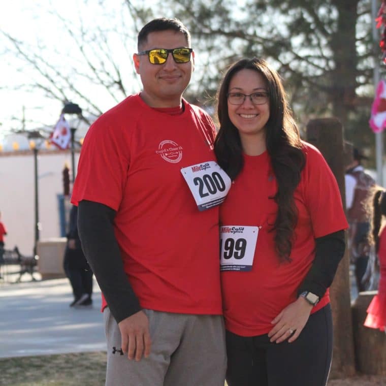 Robert and Kiana Lopez at Cupid's Chase 5K in Las Cruces, New Mexico
