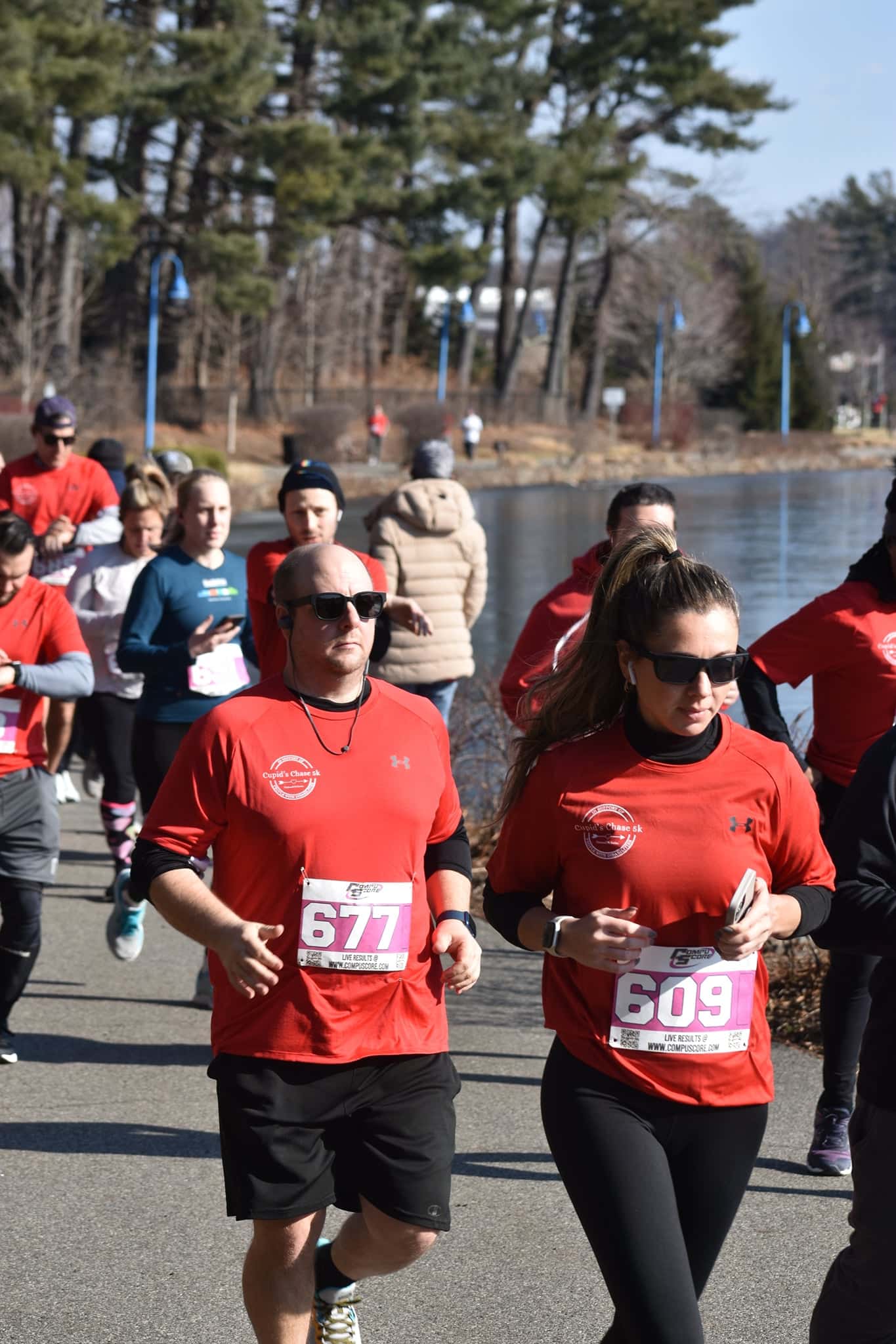 A pack of runners during a Cupid's Chase 5k