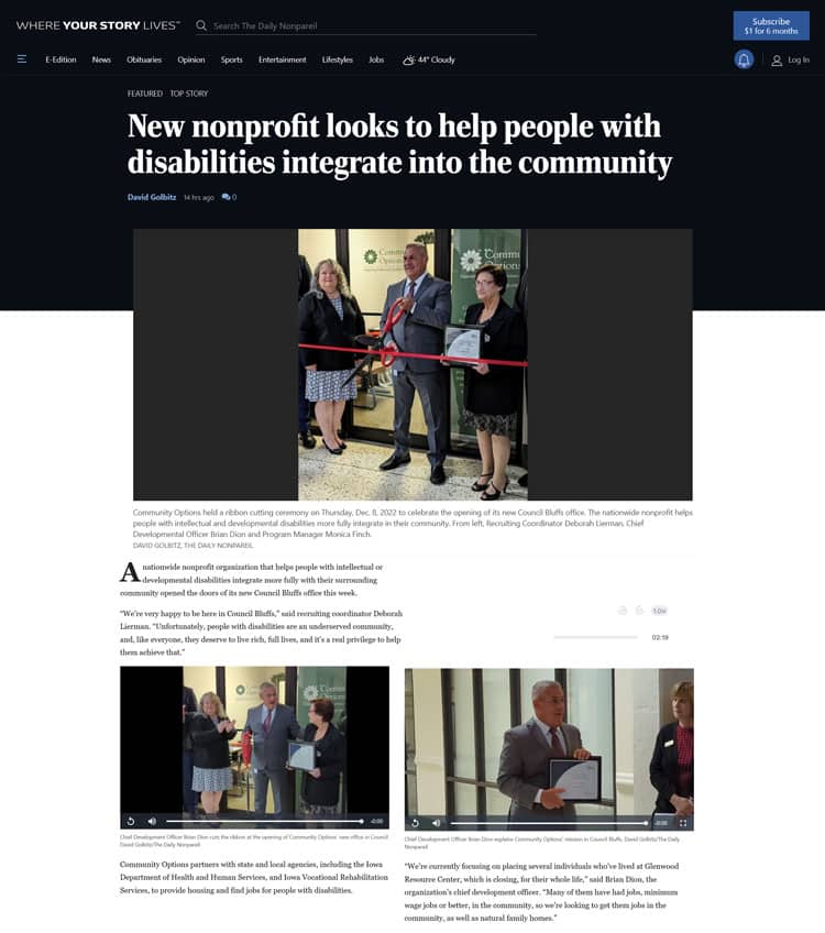 nonpareilonline.com - New nonprofit looks to help people with disabilities integrate into the community
