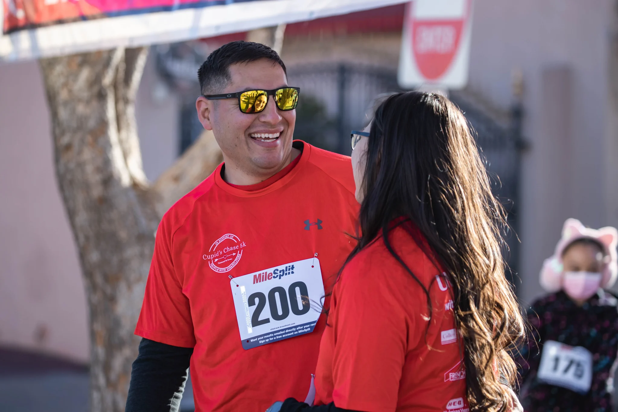Kiana and Robert Lopez, who were engaged at the 2018 Cupid's Chase, are pictured at the Cupid's Chase 5K in Mesilla on Saturday, Feb. 12, 2022. Nathan J Fish/Sun-News - lcsun-news.com
