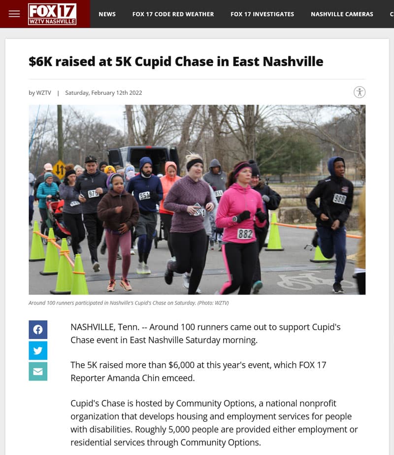 fox17.com - WZTV $6K raised at 5K Cupid Chase in East Nashville
