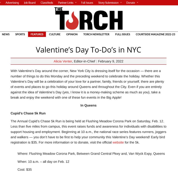 torchonline.com - Valentine’s Day To-Do’s in NYC