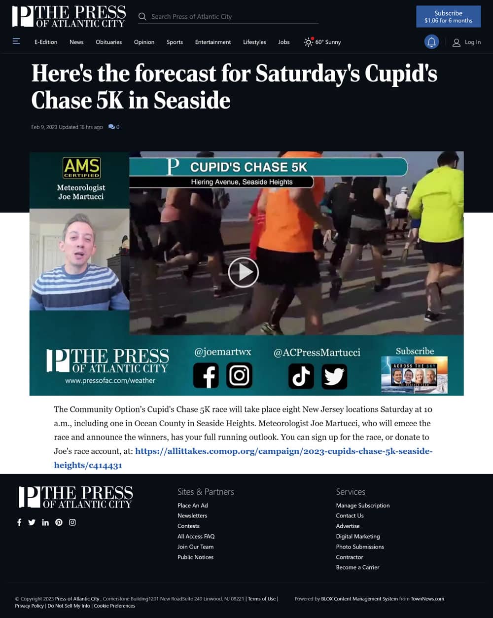 Here's the forecast for Saturday's Cupid's Chase 5K in Seaside - pressofatlanticcity.com