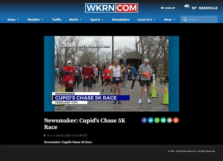 ABOUT CUPID'S CHASE 5K - Nashville - wkrn.com