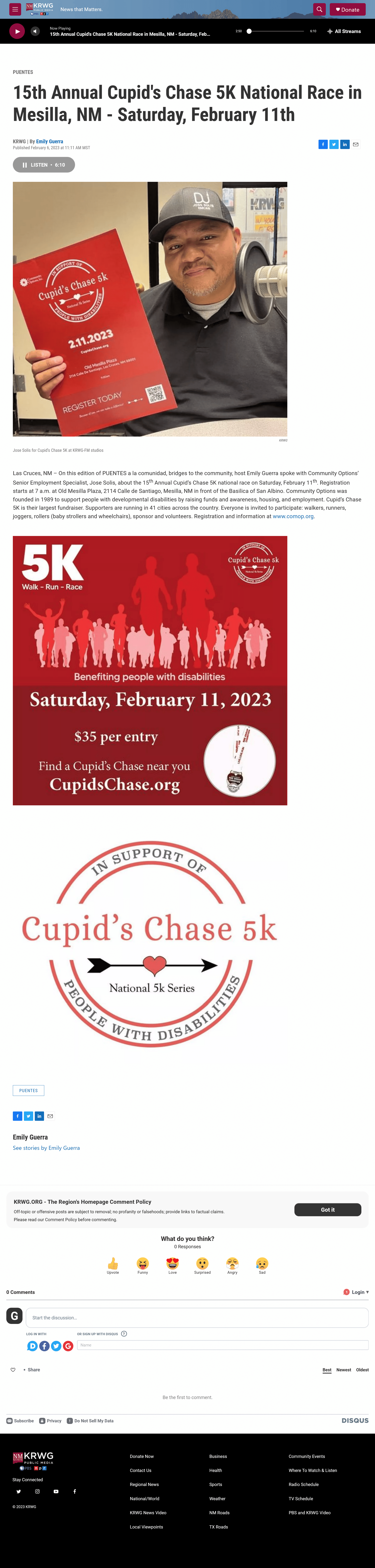 15th Annual Cupid's Chase 5K National Race in Mesilla, NM - Saturday, February 11th - krwg.org