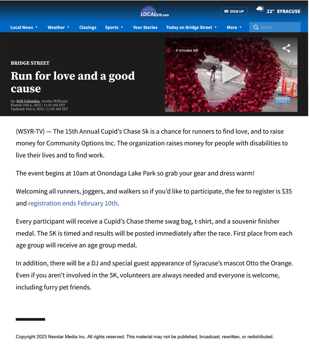 Bridge Street: Run for love and a good cause - localsyr.com
