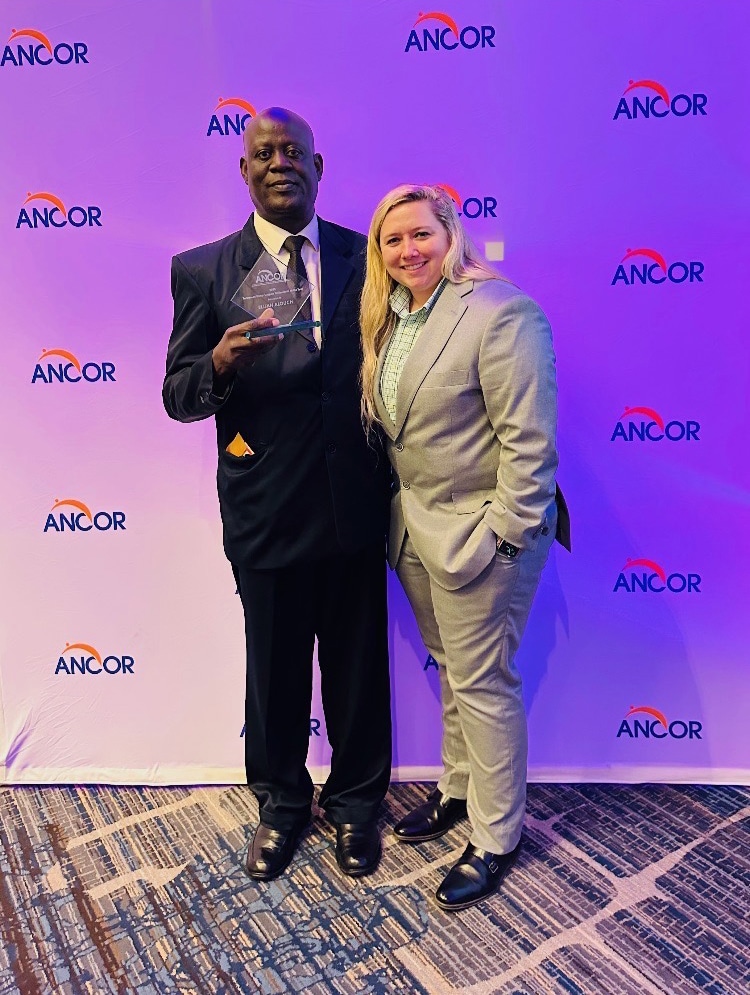 Elijah and Mercedes. Elijah Aluoch has been named the recipient of the 2023 Direct Support Professional of the Year Award by the American Network of Community Options and Resources (ANCOR). Mercedes Owens, Community Options Executive Director in Chattanooga.