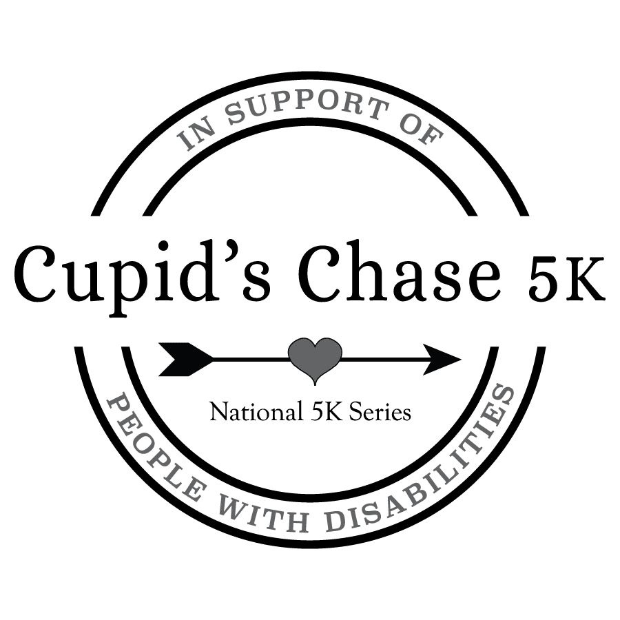 Cupids Chase 5K Logo. In support of people with disabilities. National 5K series.
