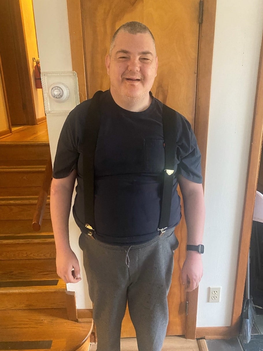 Jeremy is all smiles as he is ready to go out in the community