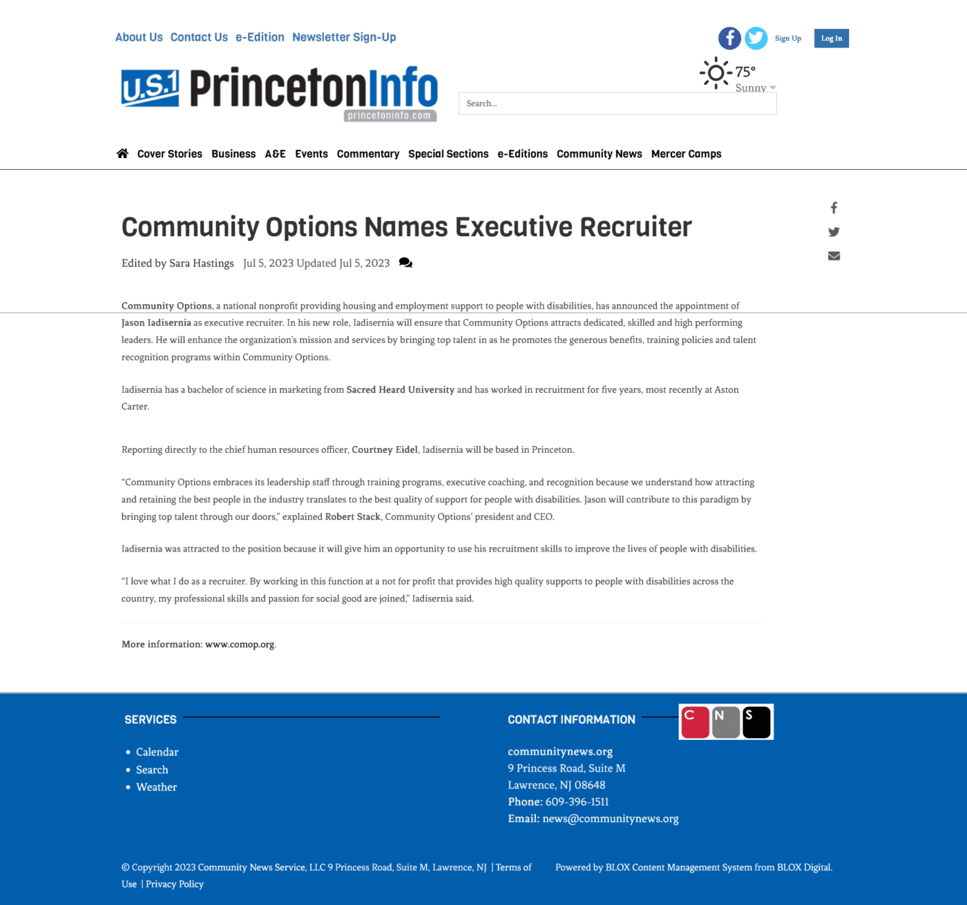 communitynews.org - Community Options Appoints Jason Iadisernia as Executive Recruiter