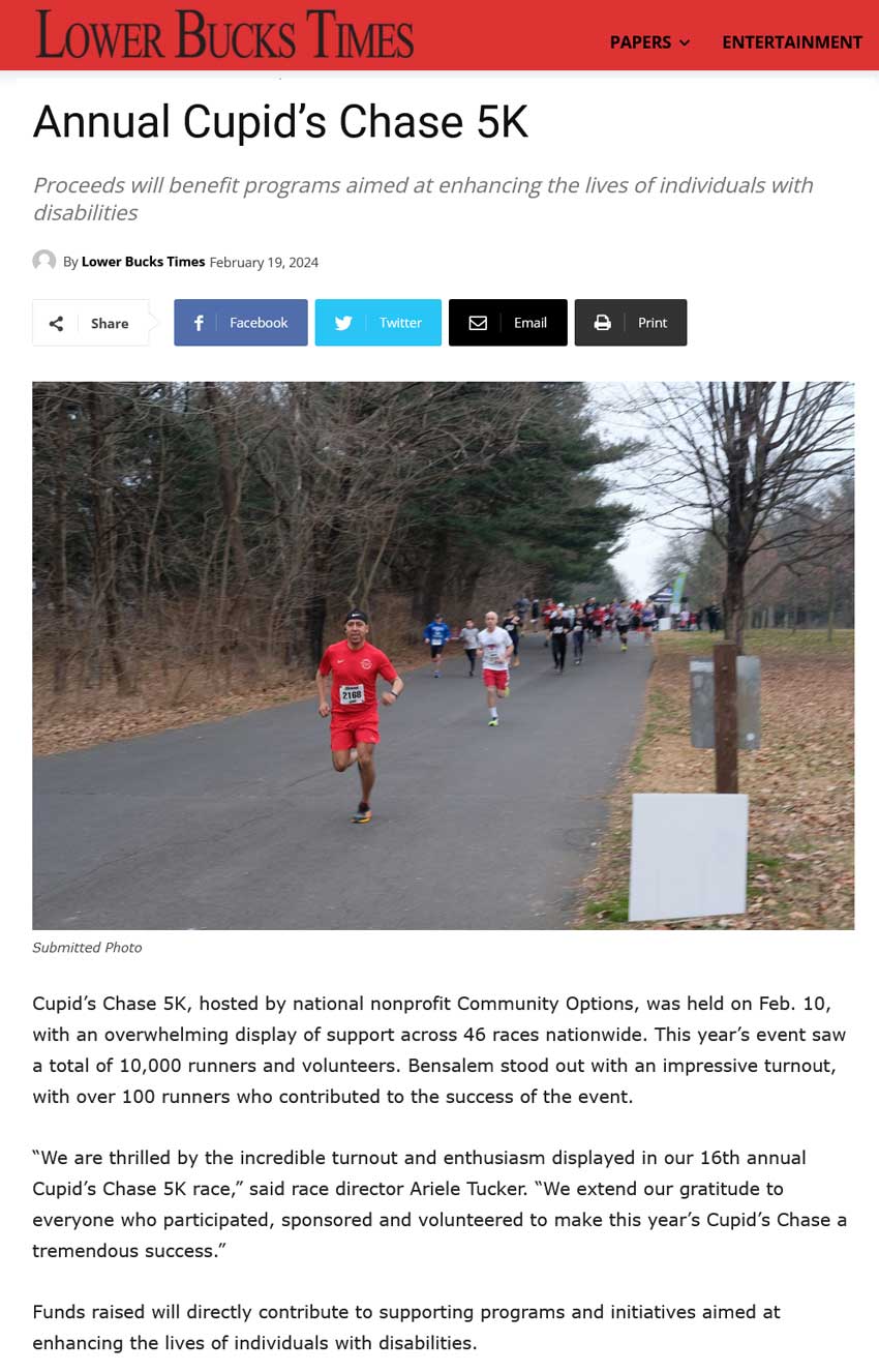 Annual Cupid’s Chase 5K - lowerbuckstimes.com