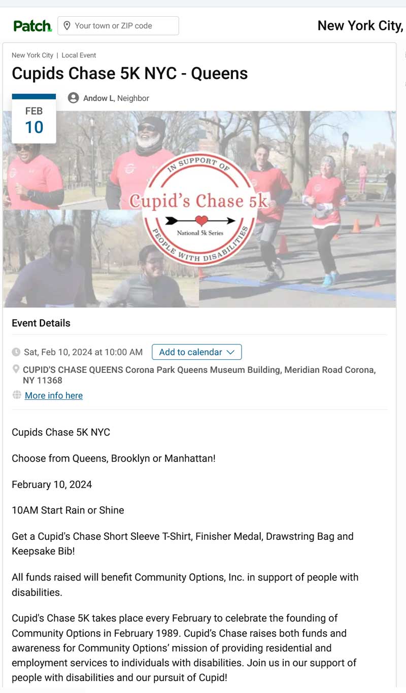 Cupids Chase 5K NYC Queens - patch.com