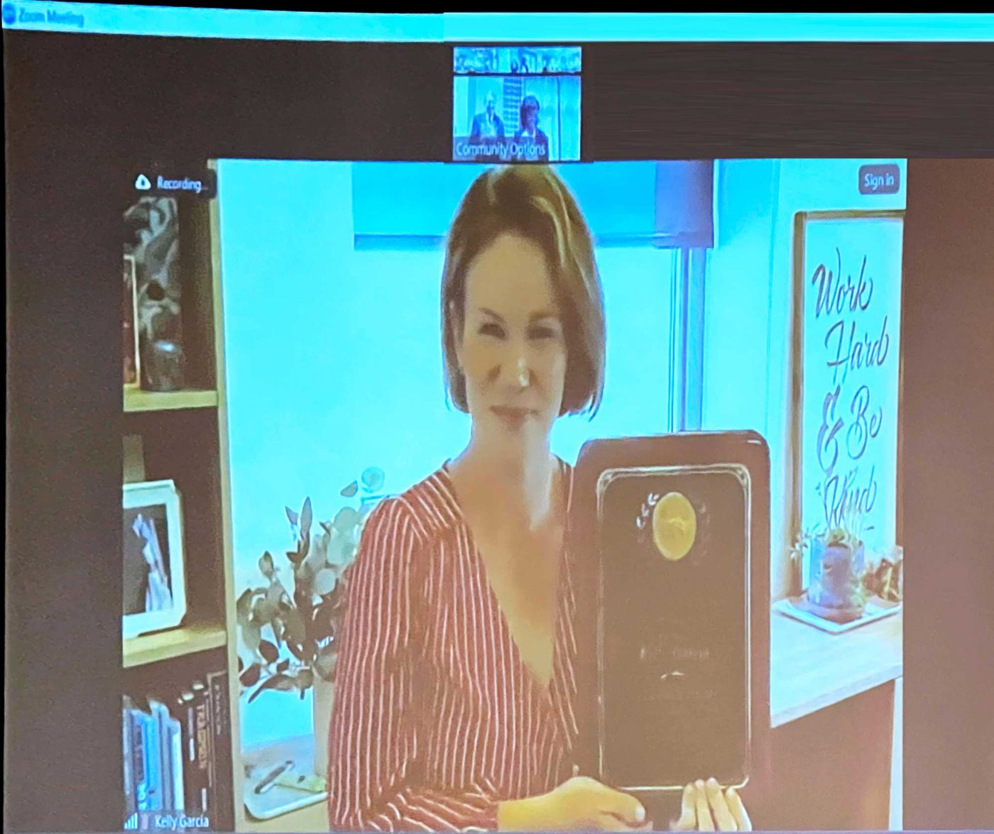 Kelly Kennedy Garcia serves as the inaugural Director of the Iowa Department of Health and Human Services (HHS). Kelly Garcia With The Betty Pendler Award on September 17th, 2024