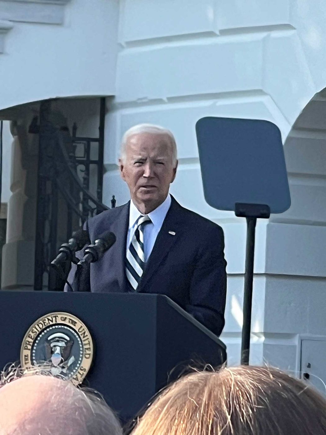 President Joe Biden speaks from the South Lawn of the White House in Washington, Monday, Sept. 9, 2024, during an event to celebrate the 34th anniversary of the Americans with Disabilities Act (ADA) and to mark Disability Pride Month.