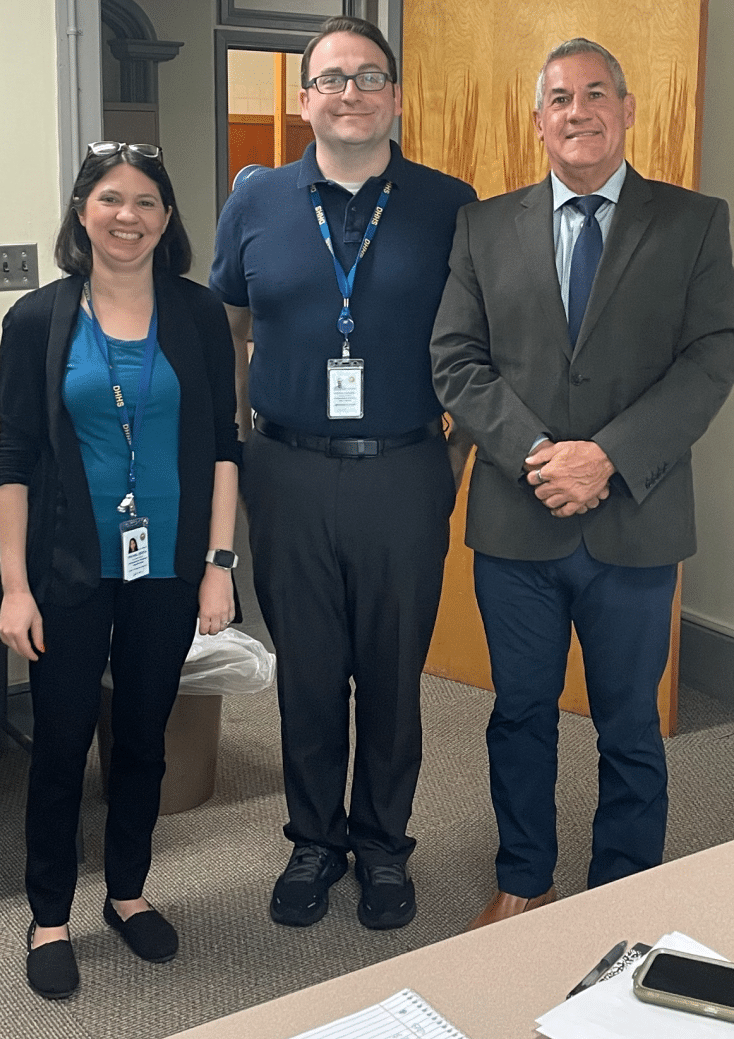 Pictured in the photo at the NH State Office Building in Concord, NH is Rachel Davita (State Transition Coordinator), Josh Gehling (Program Administrator), and Brian Doin