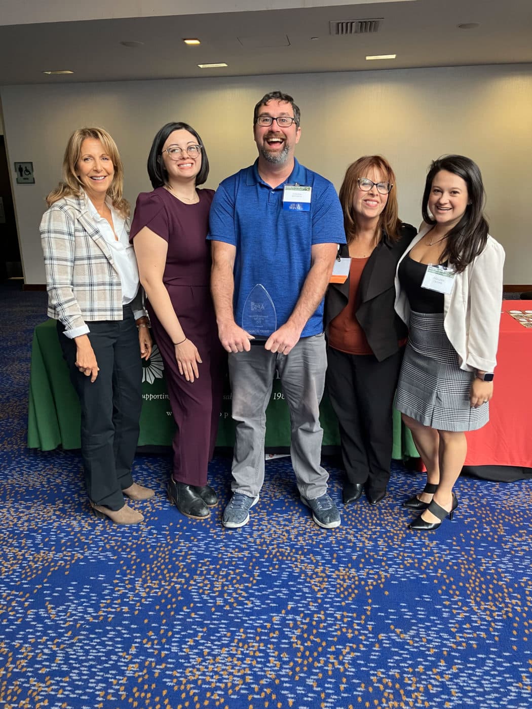 Lisa Rowe, Katrina Elwertowski, Steven Kryspin, Lina Hollman, and Colleen Cecire at the NJAPSE Awards