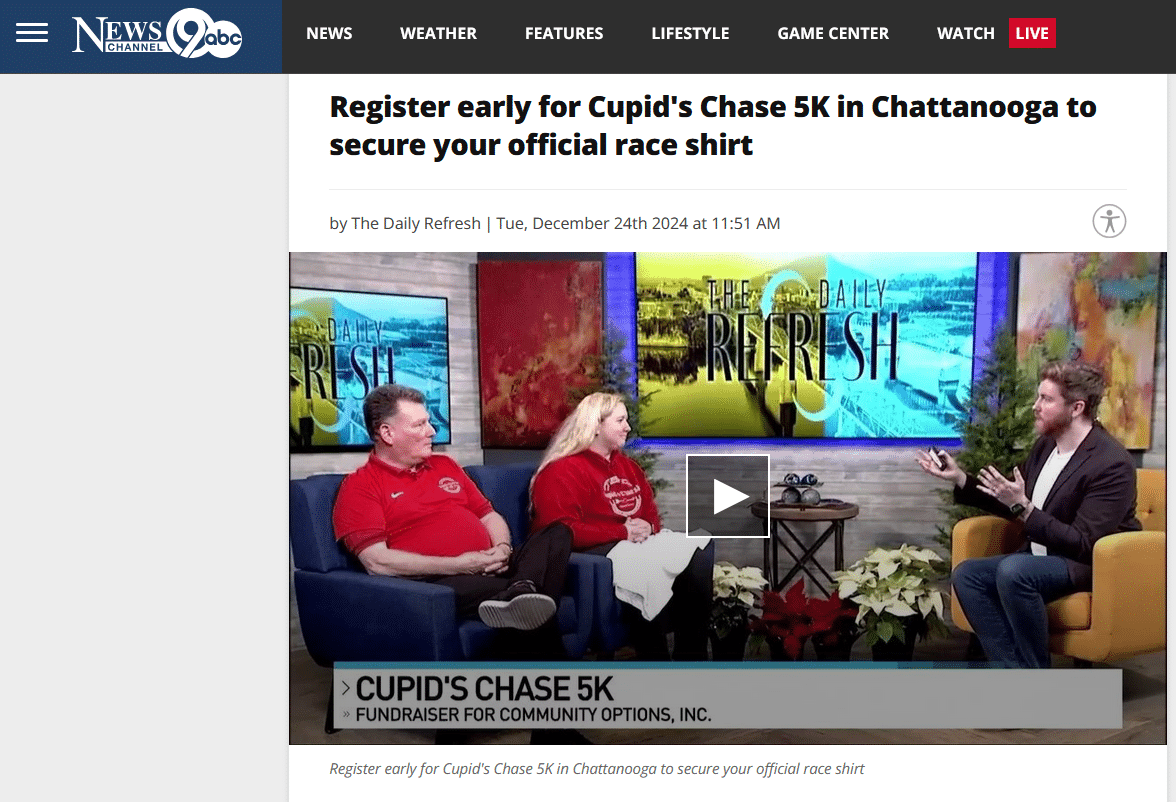 Register early for Cupid's Chase 5K in Chattanooga to secure your official race shirt - The Daily Refresh