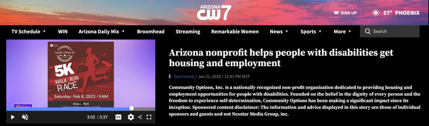 Arizona nonprofit helps people with disabilities get housing and employment - cw7az.com