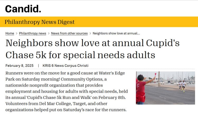 Neighbors show love at 2025 annual Cupid's Chase 5k for special needs adults, Corpus Christi TX - philanthropynewsdigest.org
