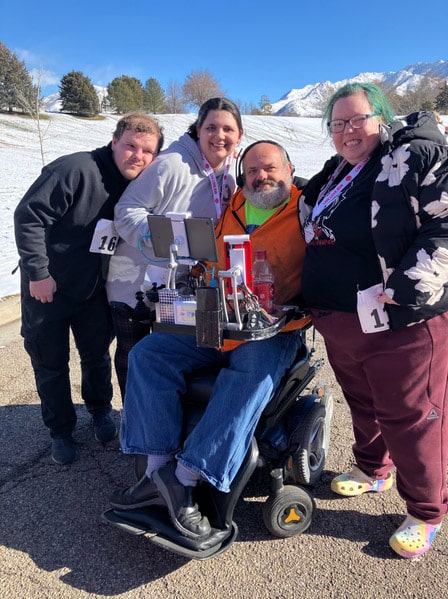 A racer from the Salt Lake City 2024 Cupid’s Chase with friends and family. On Feb. 8, in two Utah locations and 13 states, Community Options is hosting the 17th annual Cupid’s Chase 5K to raise money for those with disabilities to work, learn and find housing.