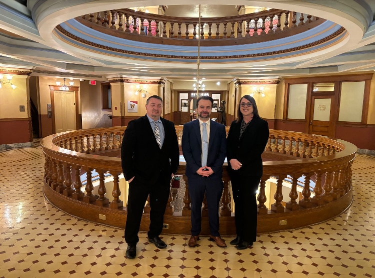 Shaun Crouse, Executive Director of Phoenix; Michael Burnett, Regional Vice President of Arizona and Utah; and Kathryn Valles-Wallace, Executive Director of Tucson, visited the Arizona State Capitol on January 29, 2025. Community Options Arizona leadership met with legislators to advance our mission of creating meaningful opportunities and improving lives.