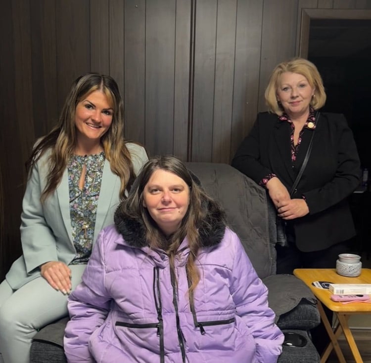 From left to right: Ashley Filarski, Director of Supported Living, Candi, and Representative Joanne Stehr. In April 2025, Representative Stehr toured a Community Options home in Northumberland County, Pennsylvania, meeting with Candi to hear her story of independence made possible through individualized support services.