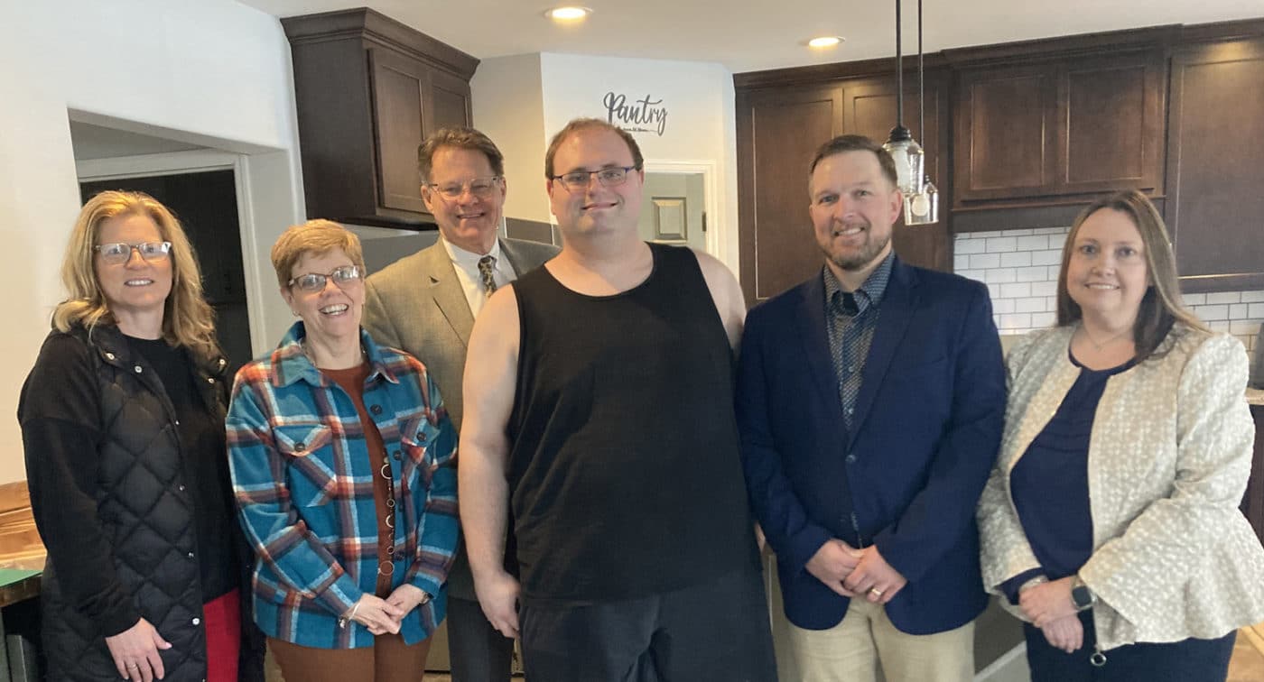 From left to right: Sherri Hammer, MaryBeth Dougherty, Representative Tim Twardzik, Ryan, Executive Director Allen Graver, and Program Specialist Beth Webber. In April 2025, Representative Twardzik visited a Community Options home in Schuylkill County, Pennsylvania, where he met with Ryan and learned how Community Options supports individuals with disabilities through person-centered care.